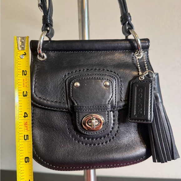 Coach Willis turn lock bag. Arm bag or cross body with tassel black - Picture 5 of 12